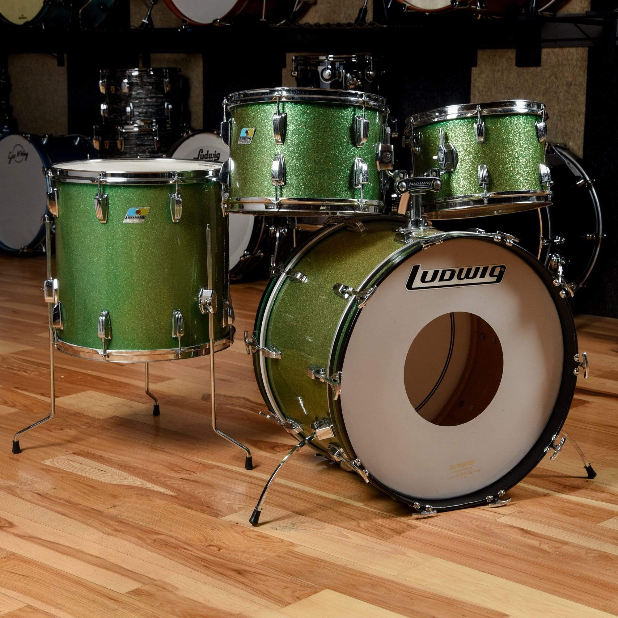 4pc Drum Kit Green Sparkle – Chicago4pc Drum Kit Green Sparkle – Chicago  