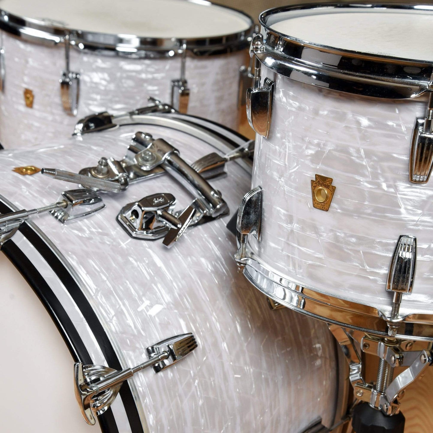 Ludwig 1960's 12/16/22 3pc Drum Kit White Marine Pearl Drums and Percussion / Acoustic Drums / Full Acoustic Kits