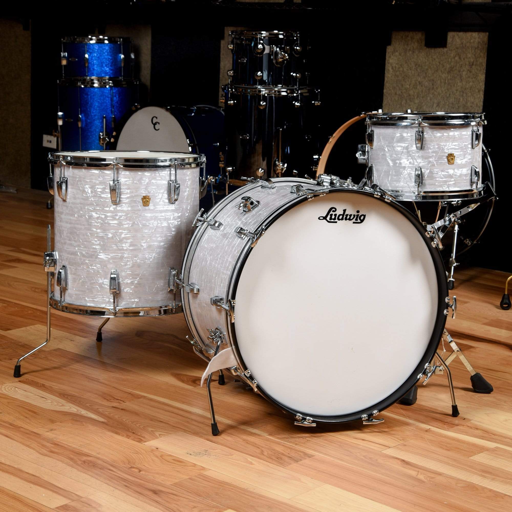 Kit de Bateria 3 unidades Branco Pérola MarinhaKit de Bateria 3 unidades Branco Pérola Marinha  