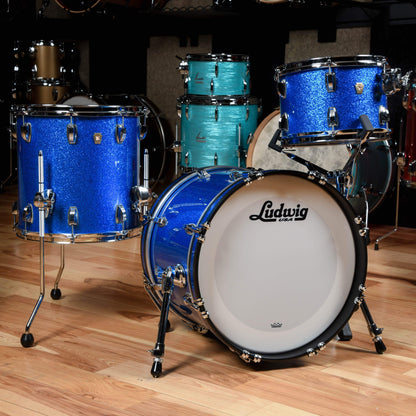 Ludwig Classic Maple 12/14/18 3pc. Drum Kit Blue Sparkle Drums and Percussion / Acoustic Drums / Full Acoustic Kits