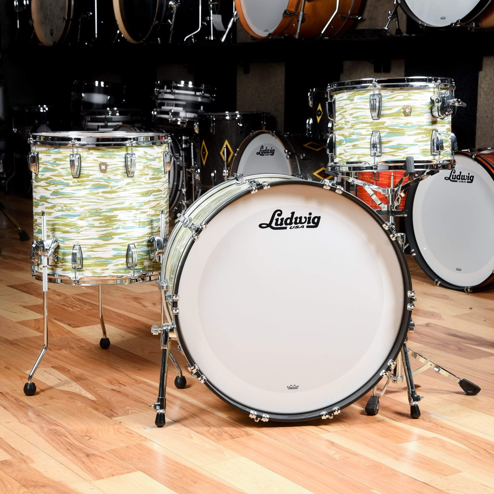 Ludwig Classic Maple 13/16/24 3pc. Drum Kit Blue/Olive Oyster