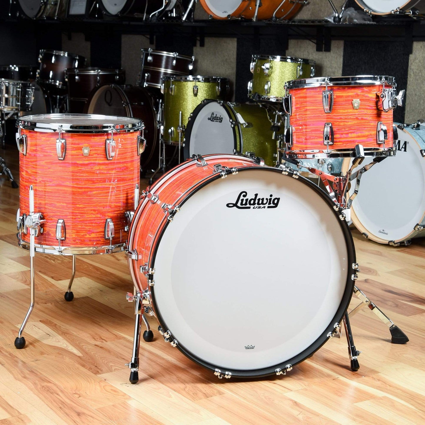 Ludwig Classic Maple 13/16/24 3pc. Drum Kit Mod Orange Drums and Percussion / Acoustic Drums / Full Acoustic Kits