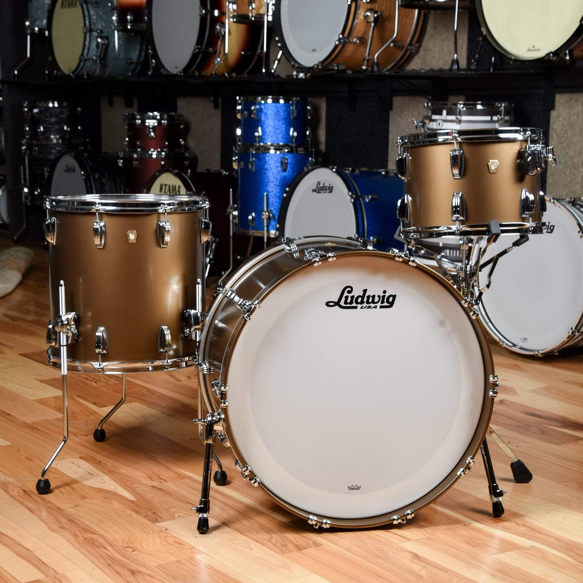 Ludwig Classic Maple 13/16/24 3pc. Drum Kit Vintage Bronze Mist Drums and Percussion / Acoustic Drums / Full Acoustic Kits