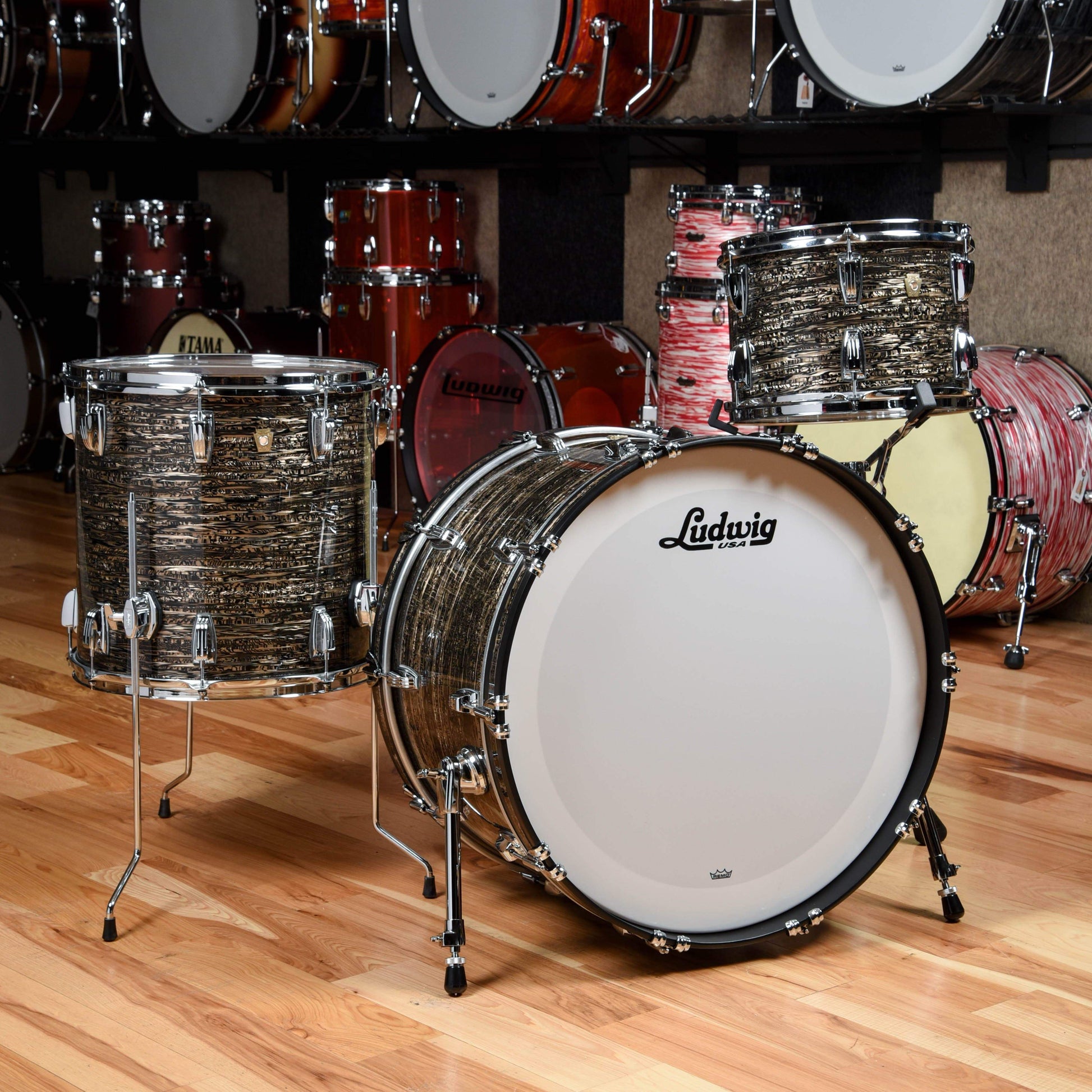 Ludwig Classic Maple Chicago Series 13/16/24 3pc. Drum Kit Bamboo Strata Drums and Percussion / Acoustic Drums / Full Acoustic Kits