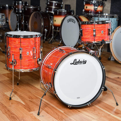 Ludwig Club Date 12/14/20 3pc. Drum Kit Mod Orange w/Bowtie Lugs & White Interiors (CDE Exclusive) Drums and Percussion / Acoustic Drums / Full Acoustic Kits