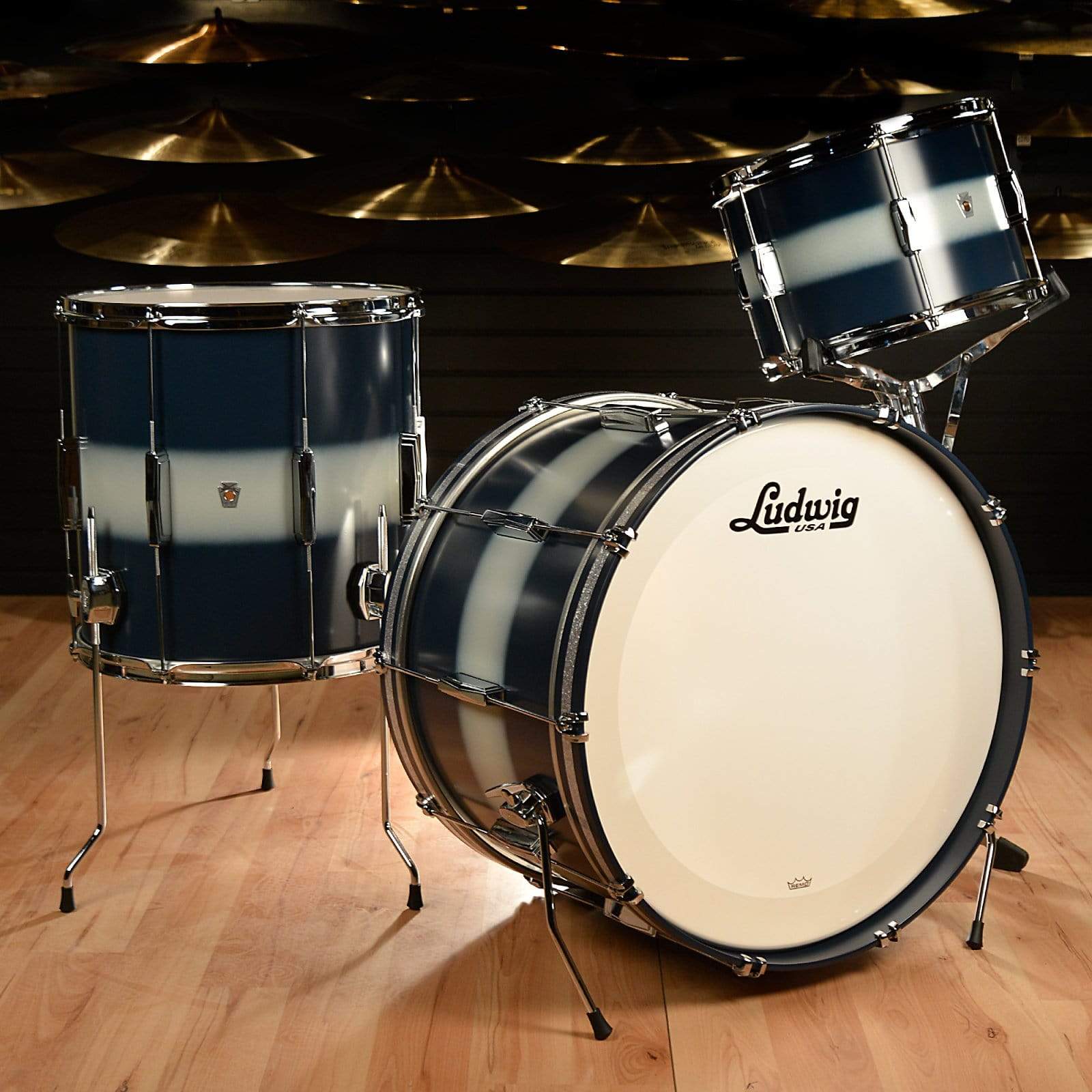 Ludwig Club Date 13/16/22 3pc. Drum Kit Vintage Blue/Silver Duco Drums and Percussion / Acoustic Drums / Full Acoustic Kits
