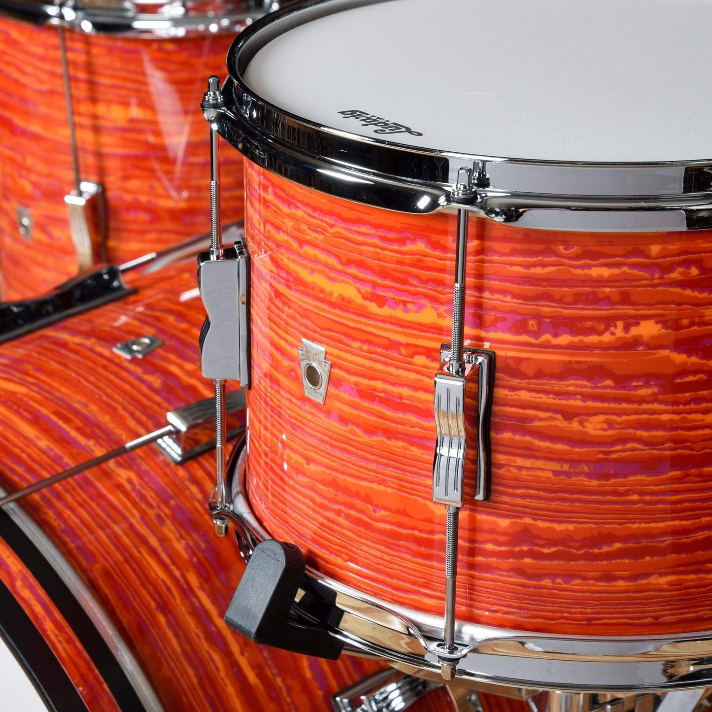 Ludwig Club Date 13/16/24 3pc. Drum Kit Mod Orange w/Bowtie Lugs & White Interiors (CDE Exclusive) Drums and Percussion / Acoustic Drums / Full Acoustic Kits