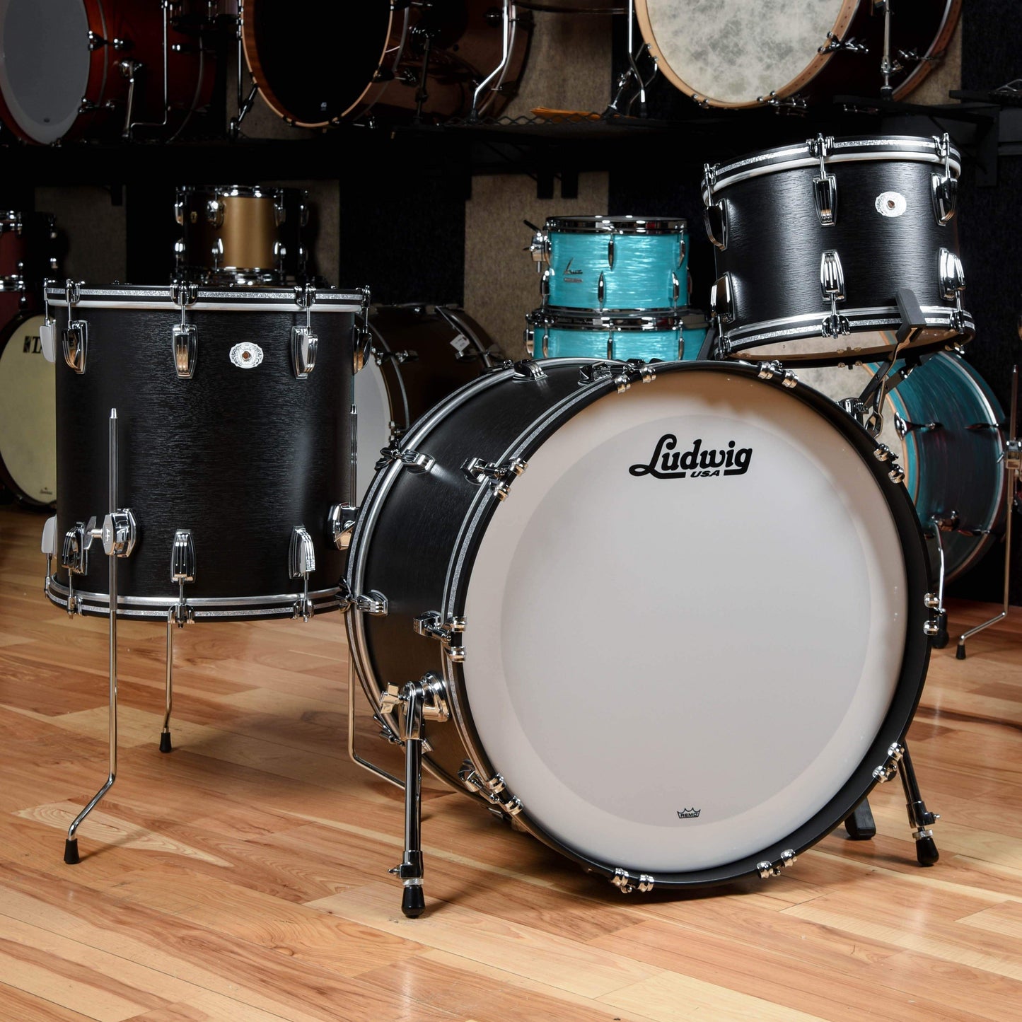 Ludwig Legacy Mahogany 13/16/24 3pc. Drum Kit Black Cat Limited Edition Drums and Percussion / Acoustic Drums / Full Acoustic Kits