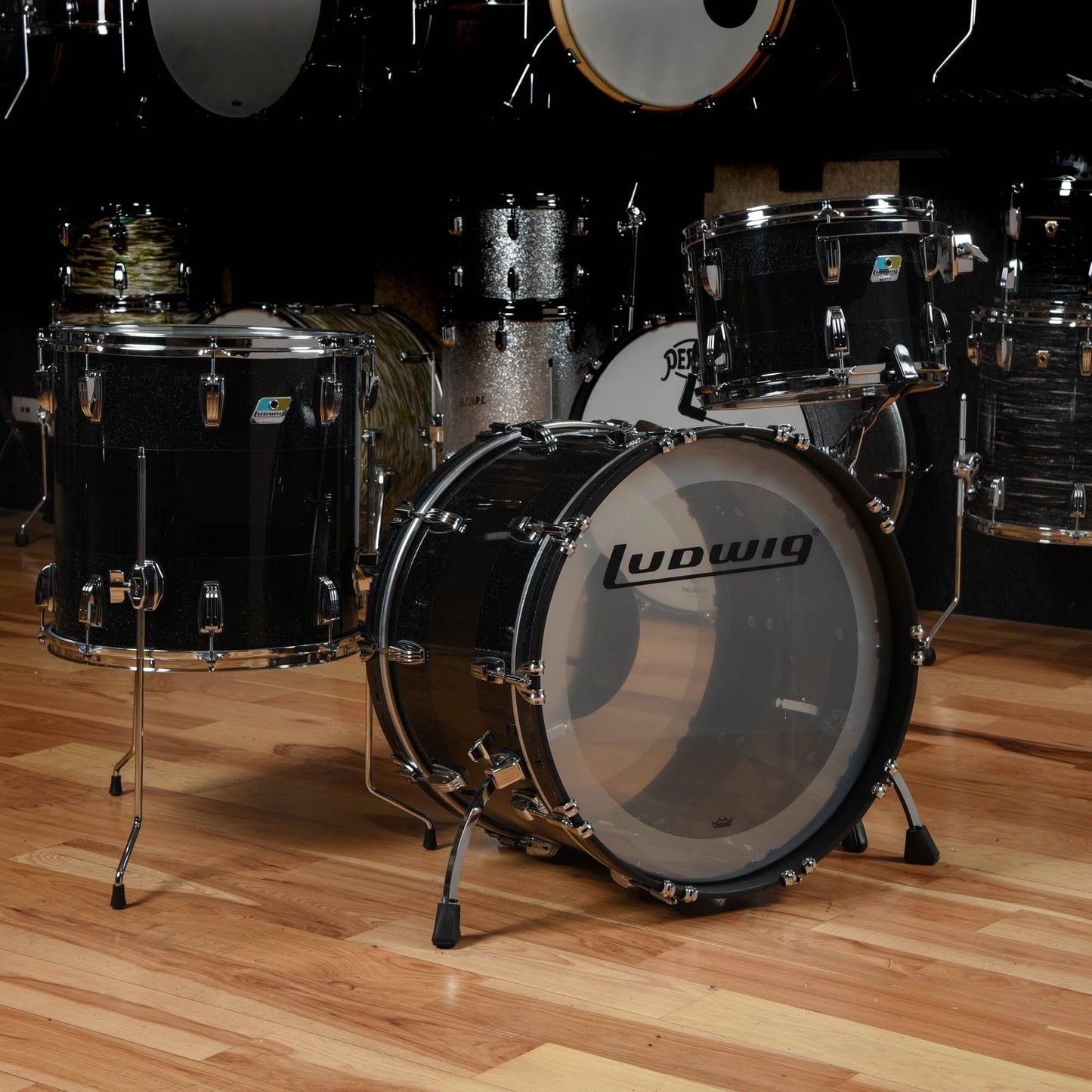 Ludwig Vistalite 13/16/22 3pc. Drum Kit Black Sparkle/Smoke/Black Sparkle Limited Edition Drums and Percussion / Acoustic Drums / Full Acoustic Kits