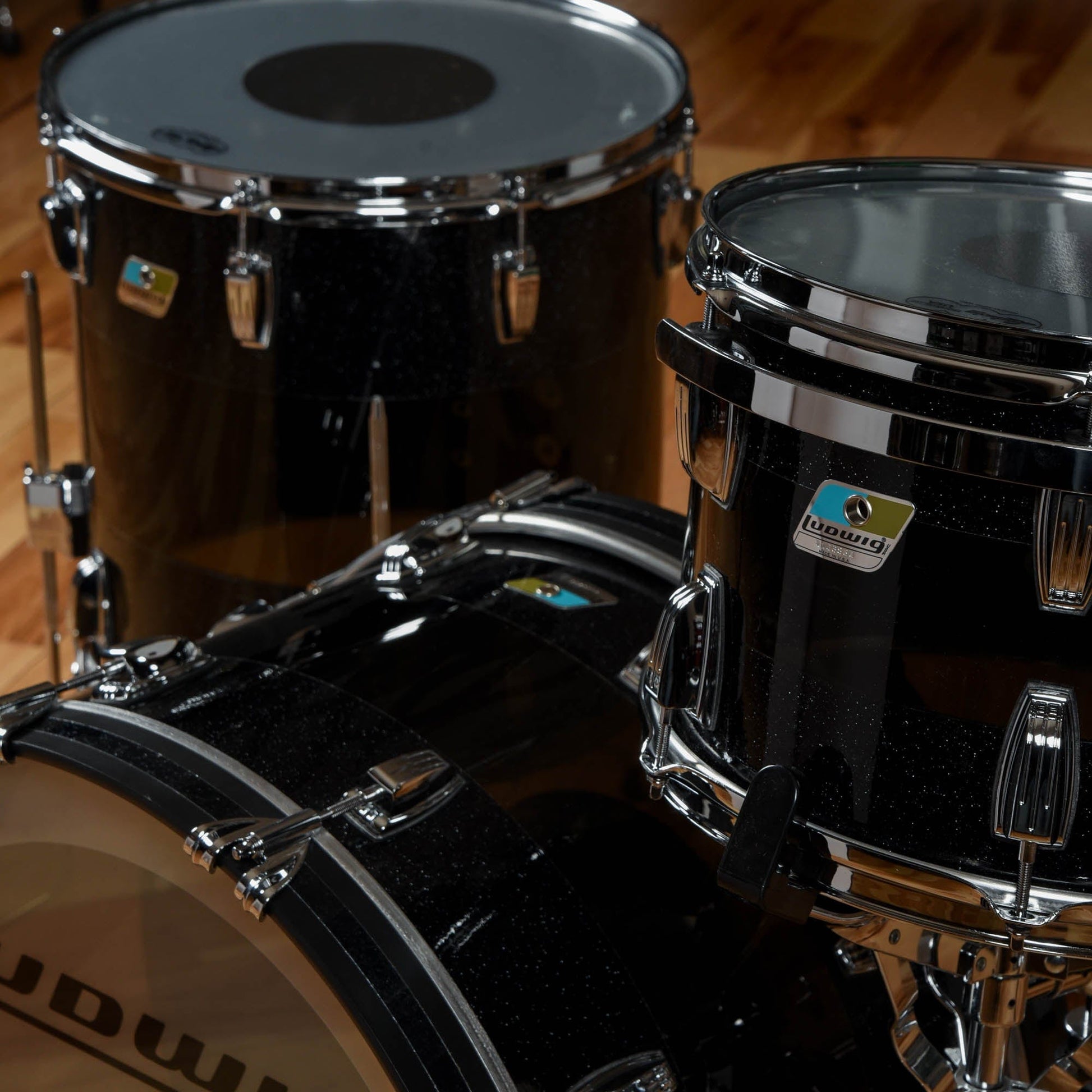 Ludwig Vistalite 13/16/22 3pc. Drum Kit Black Sparkle/Smoke/Black Sparkle Limited Edition Drums and Percussion / Acoustic Drums / Full Acoustic Kits