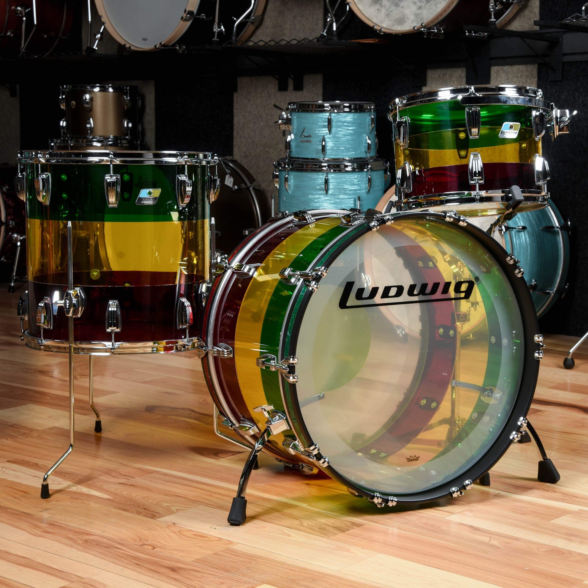 Ludwig Vistalite 13/16/22 3pc. Drum Kit Island Sunrise Limited Edition Drums and Percussion / Acoustic Drums / Full Acoustic Kits