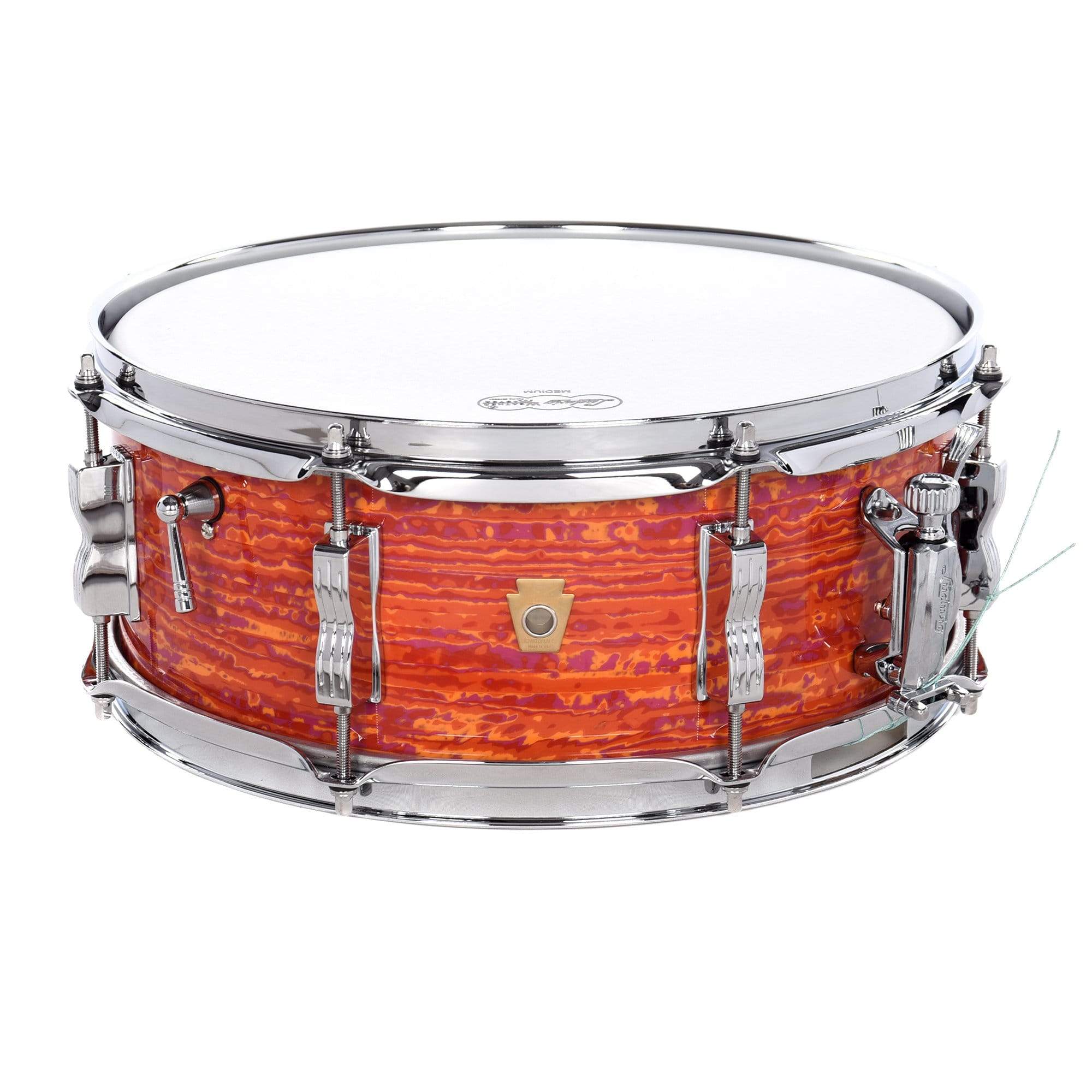 Ludwig 5.5x14 Legacy Mahogany Jazz Fest Snare Drum Mod Orange