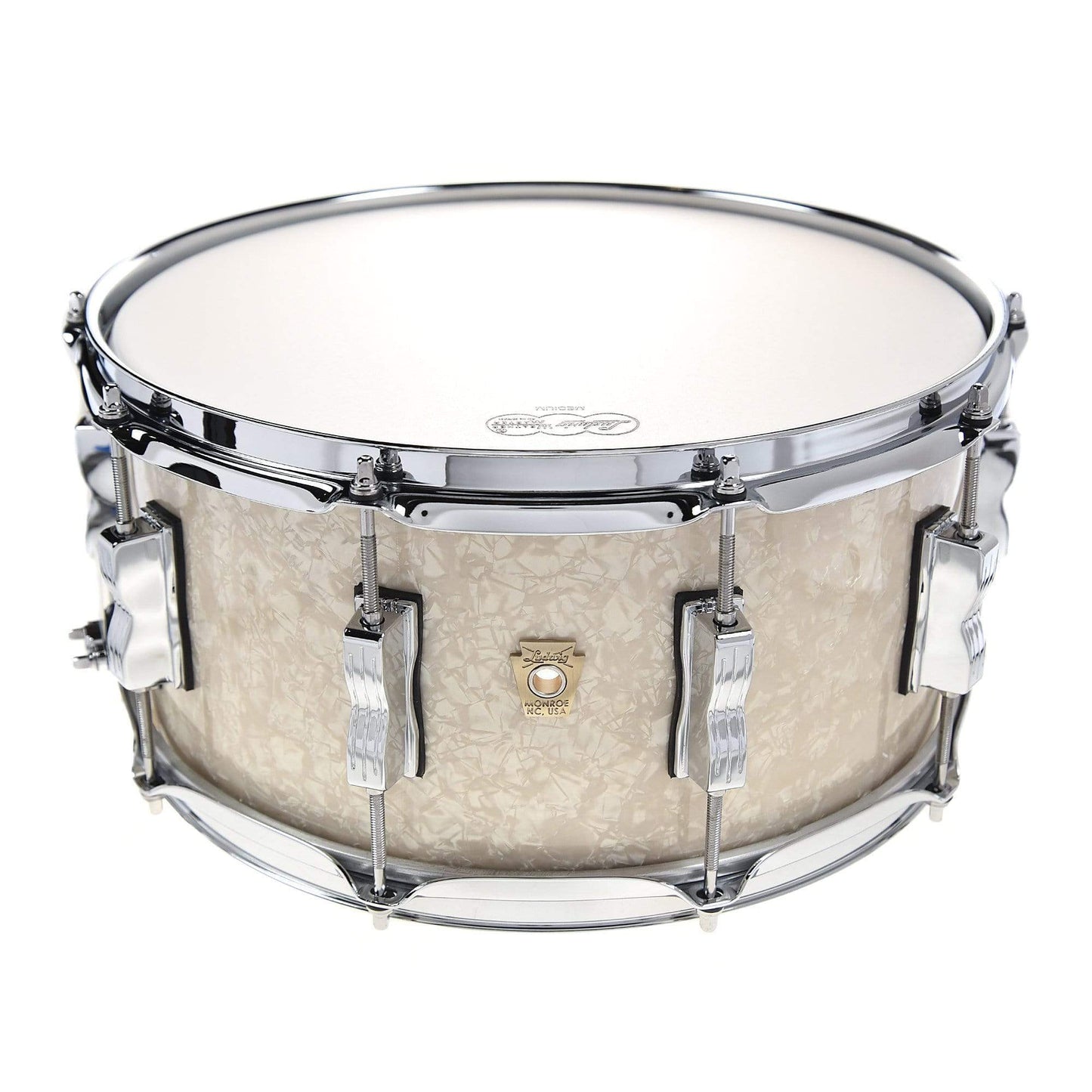 Ludwig 6.5x14 Classic Maple Snare Drum Vintage White Marine Drums and Percussion / Acoustic Drums / Snare