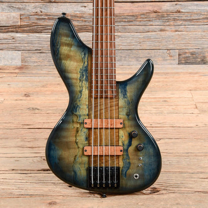 Marco Bass MV5 Transparent Blue Bass Guitars / 5-String or More