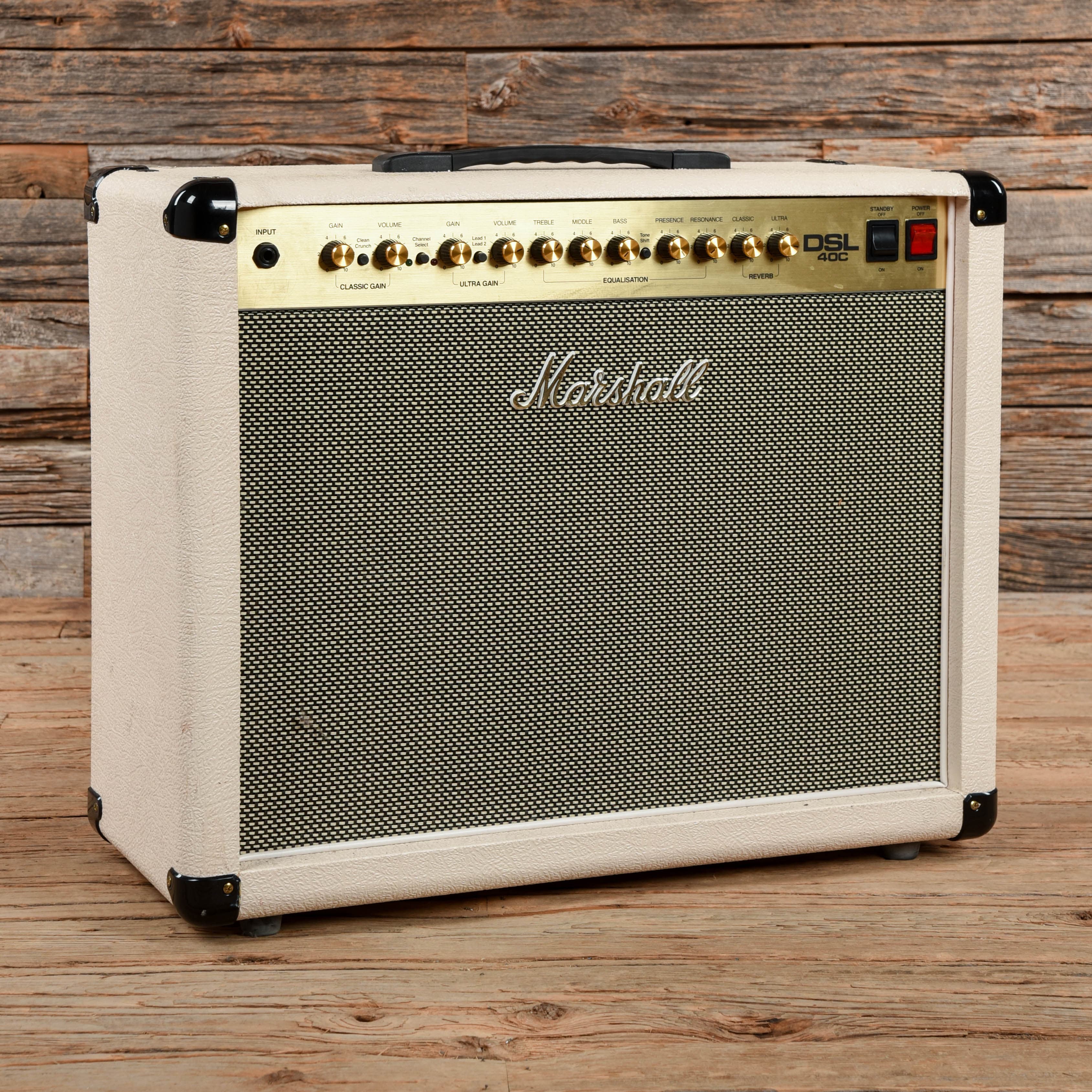 Marshall Limited Edition DSL40C 40-Watt 1x12 Tube Guitar Combo Amp White Tolex Amps / Guitar Combos