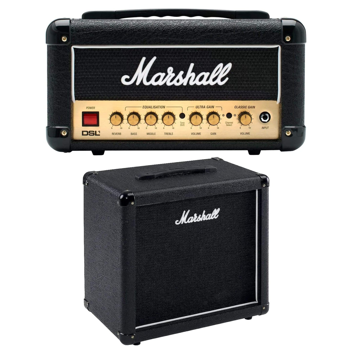 Marshall DSL1HR 1W All-Valve 2-Channel Head and MX112R 1x12" Celestion-Loaded 80W 16 Ohm Cabinet Amps / Guitar Heads