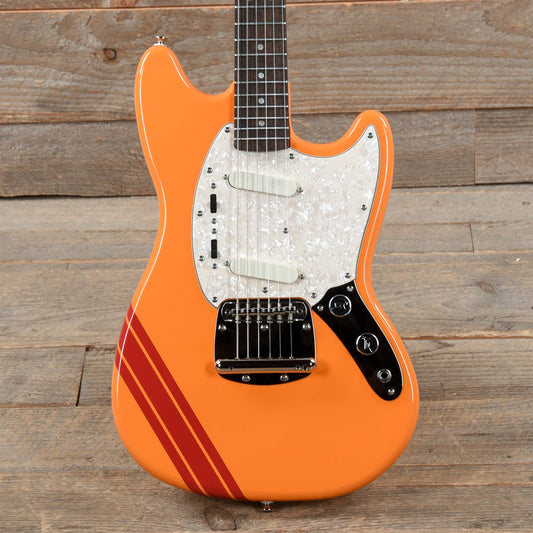 Squier Classic Vibe '60s Competition Mustang Capri Orange w/Dakota Red Stripe