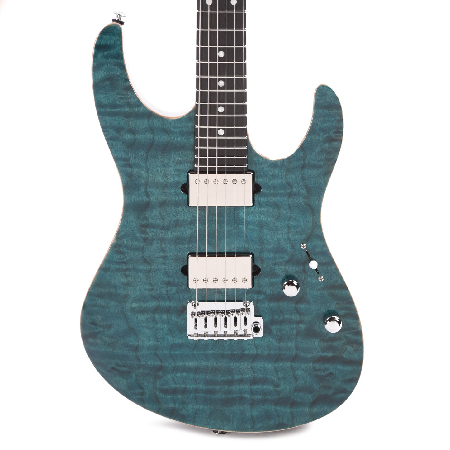 Suhr Custom Modern HH Quilted Maple/Mahogany Transparent Teal