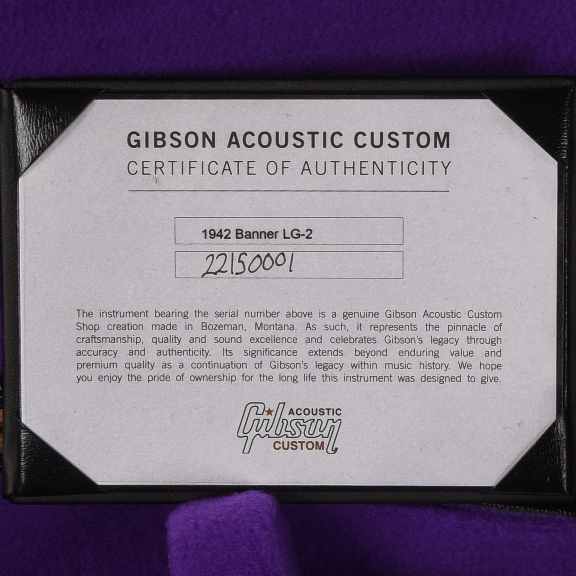 Gibson Custom Shop Historic 1942 Banner LG-2 Sunburst 2020