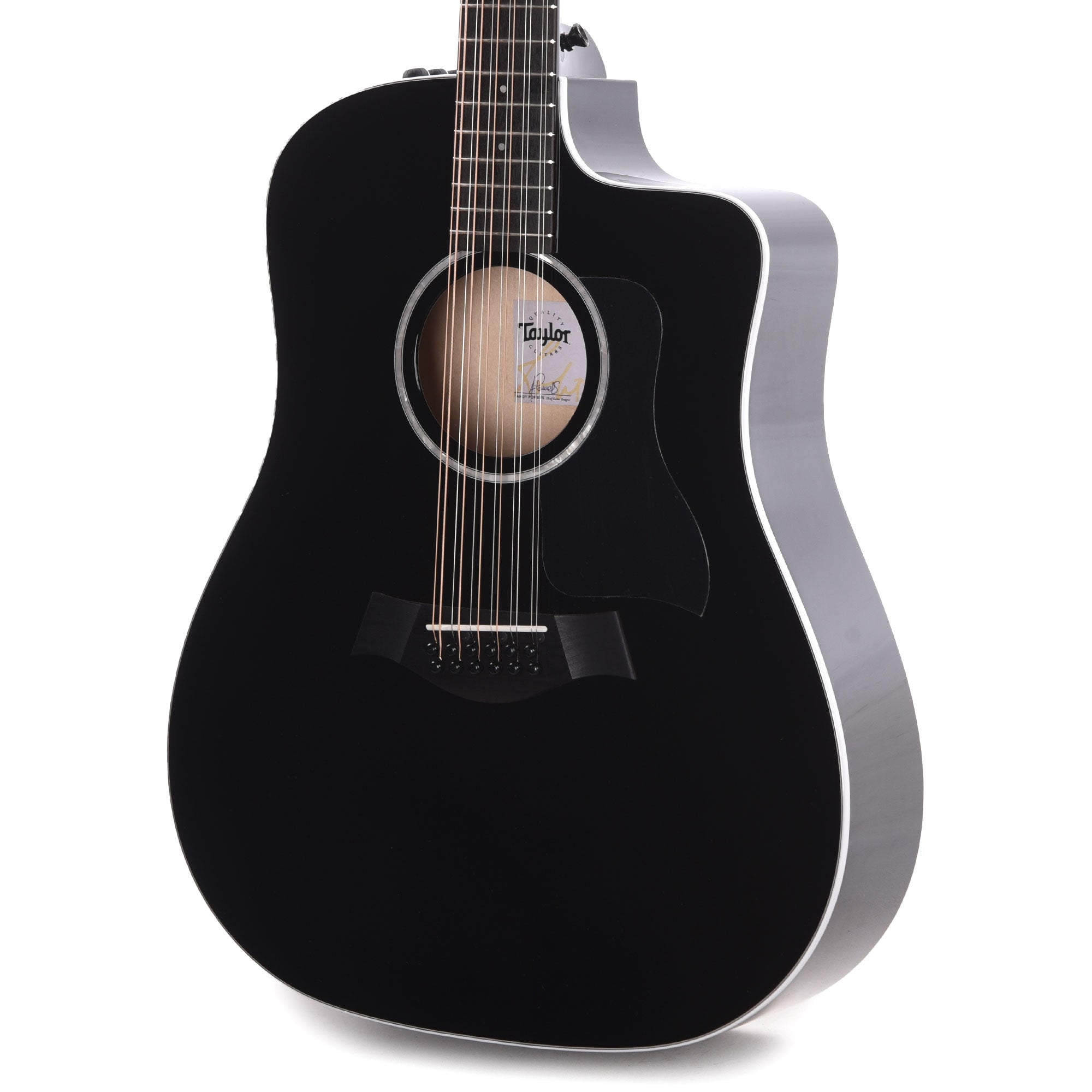 Taylor 250ce-BLK Plus 12-String Dreadnought Spruce/Big Leaf Maple Black