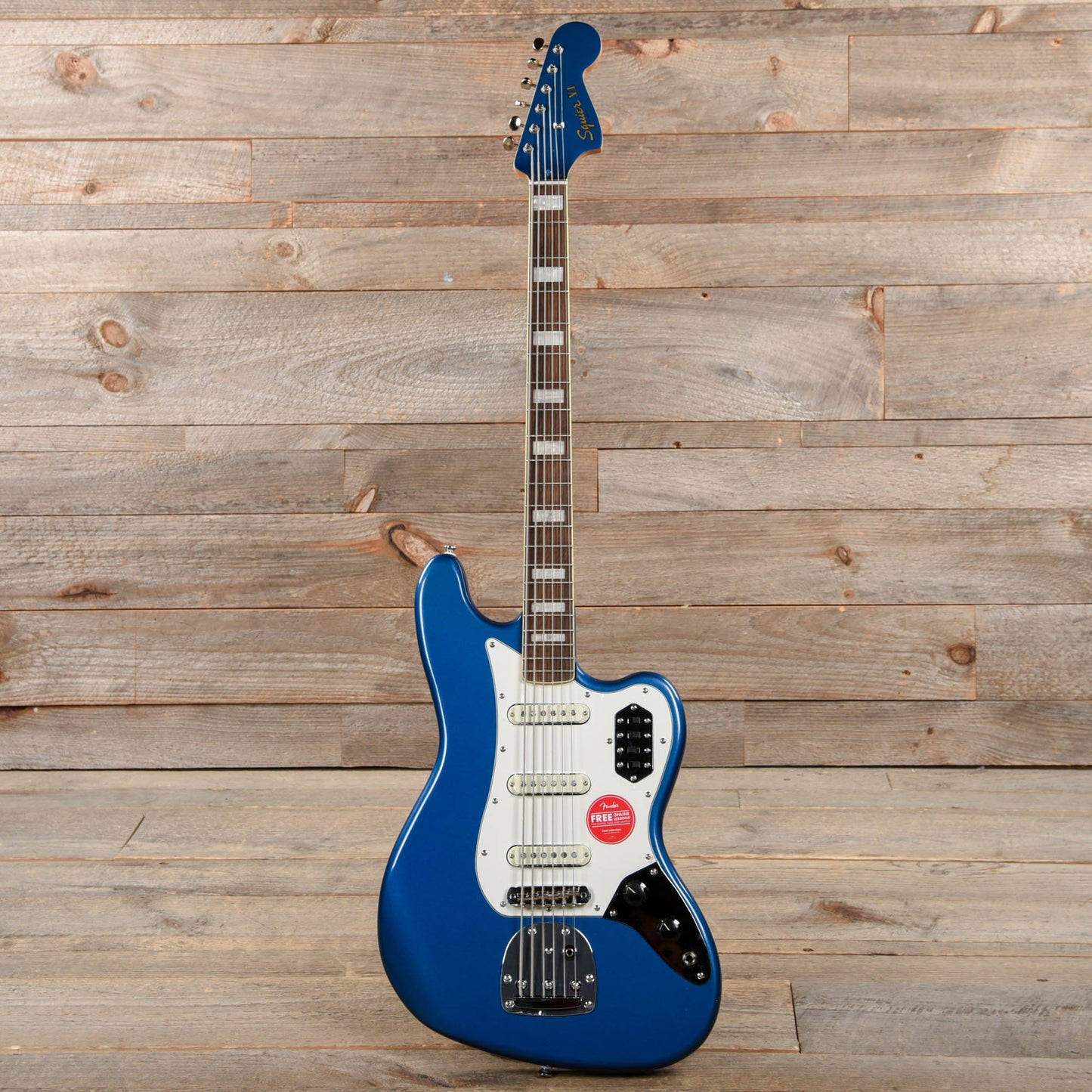 Squier Classic Vibe Bass VI Lake Placid Blue w/Matching Headcap & 3-Ply Parchment Pickguard