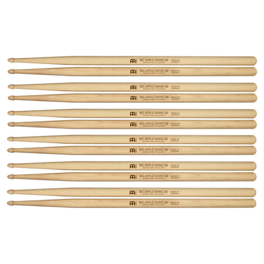 Meinl Big Apple Swing Wood Tip Drum Sticks (6 Pair Bundle) Drums and Percussion / Parts and Accessories / Drum Sticks and Mallets