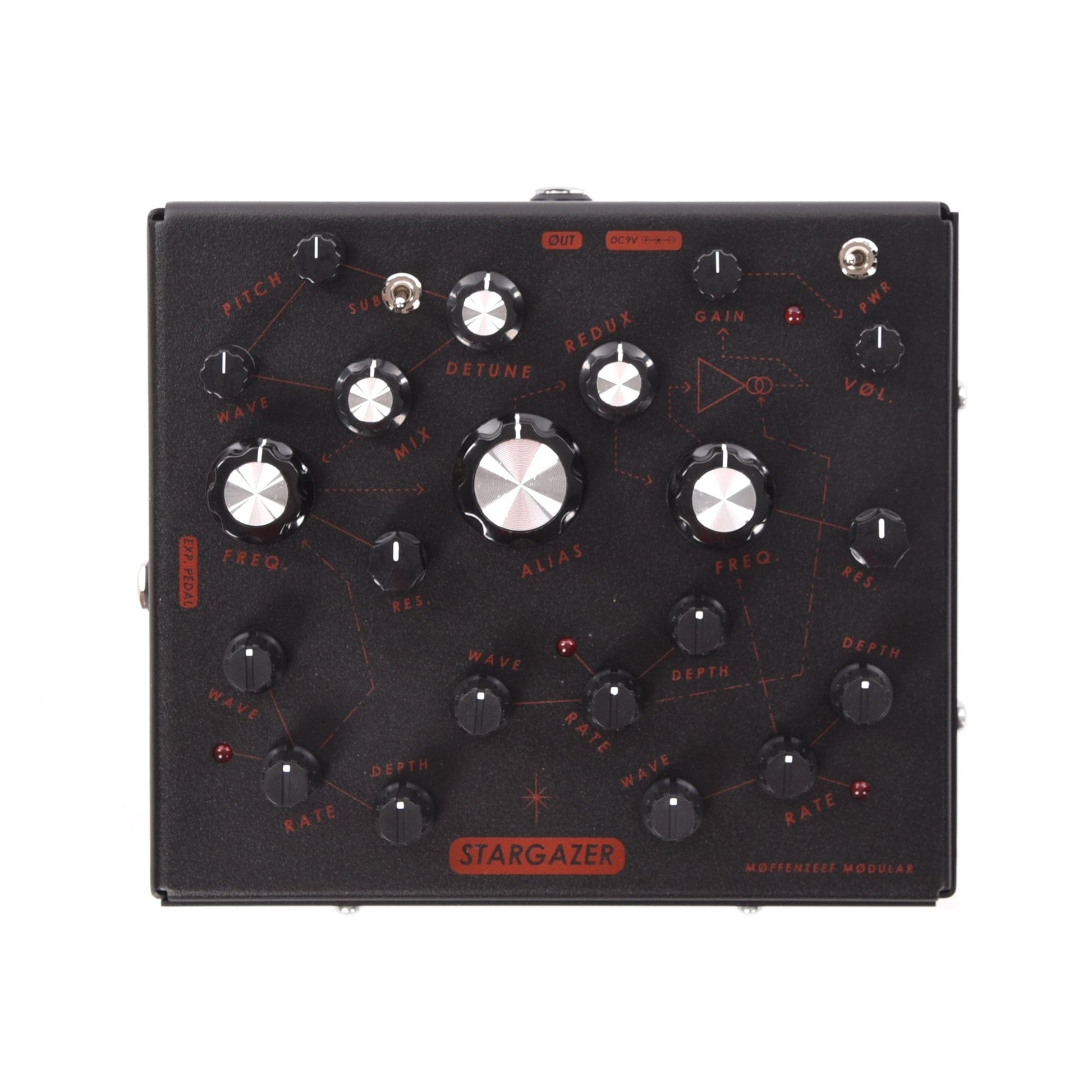 Moffenzeef Modular Stargazer Drone Synth Pedal Gunmetal Black & Red Keyboards and Synths / Synths / Modular Synths