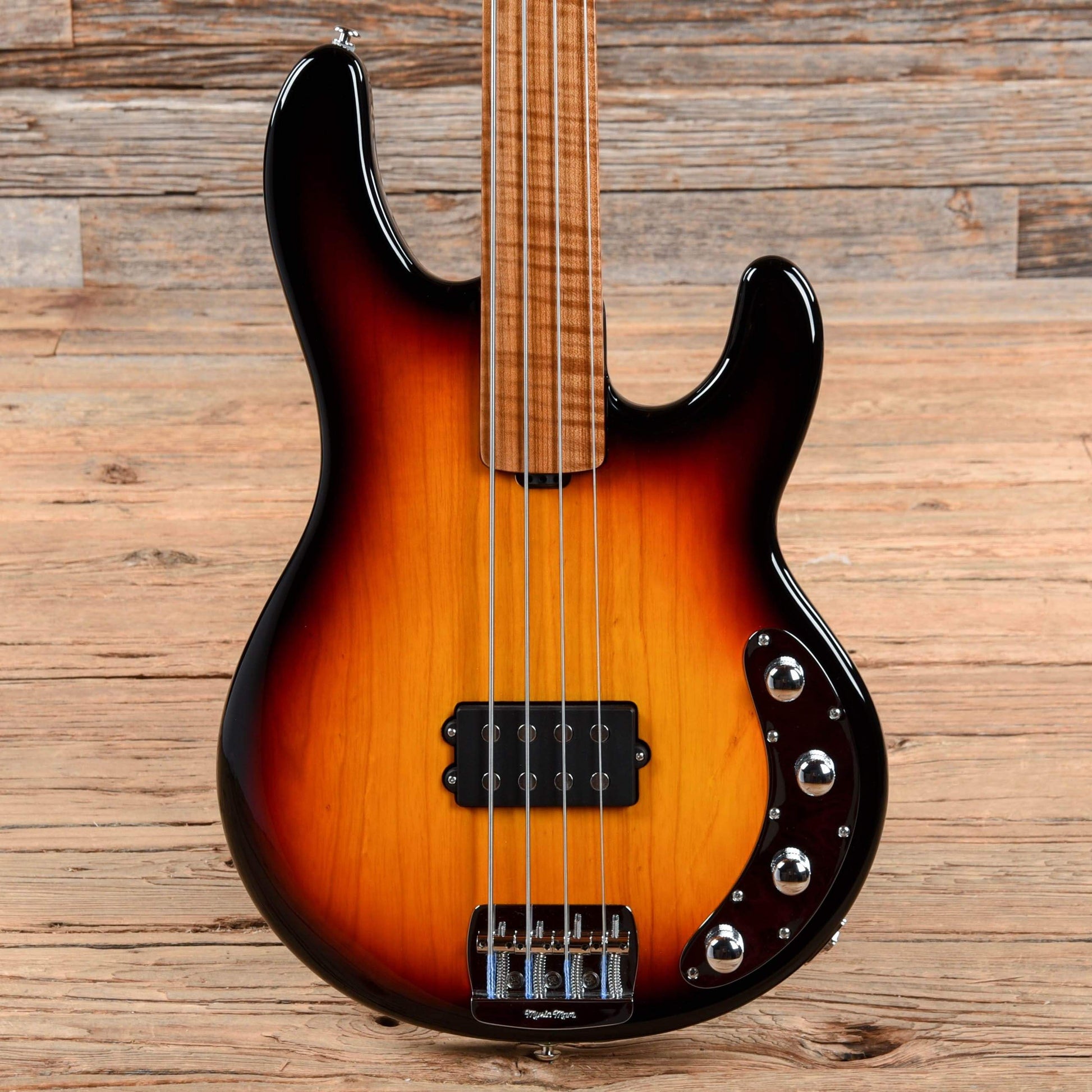 Music Man BFR StingRay Fretless Sierra Vintage Sunburst 2019 Bass Guitars / 4-String