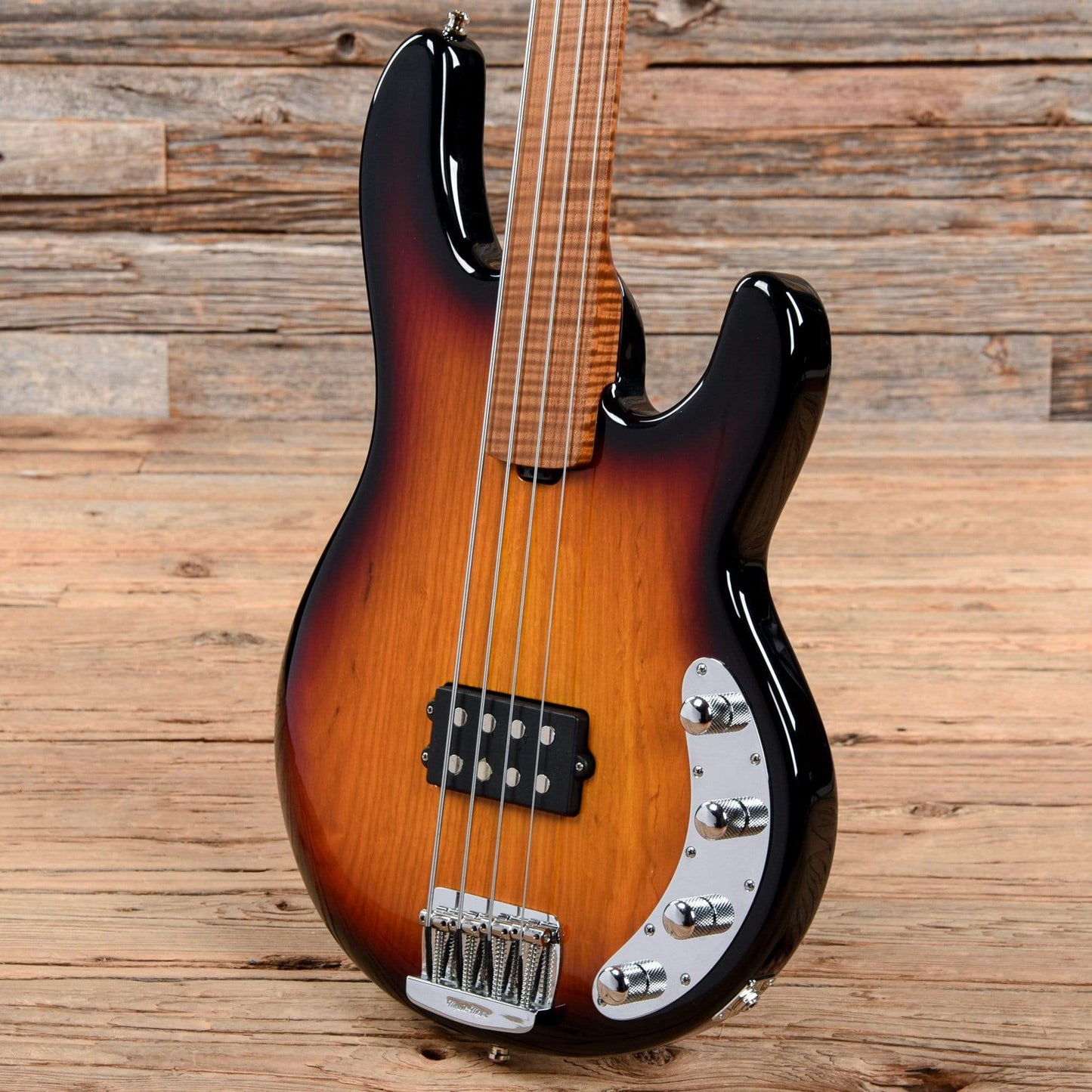 Music Man BFR StingRay Special Fretless Sierra Vintage Sunburst 2019 Bass Guitars / 4-String