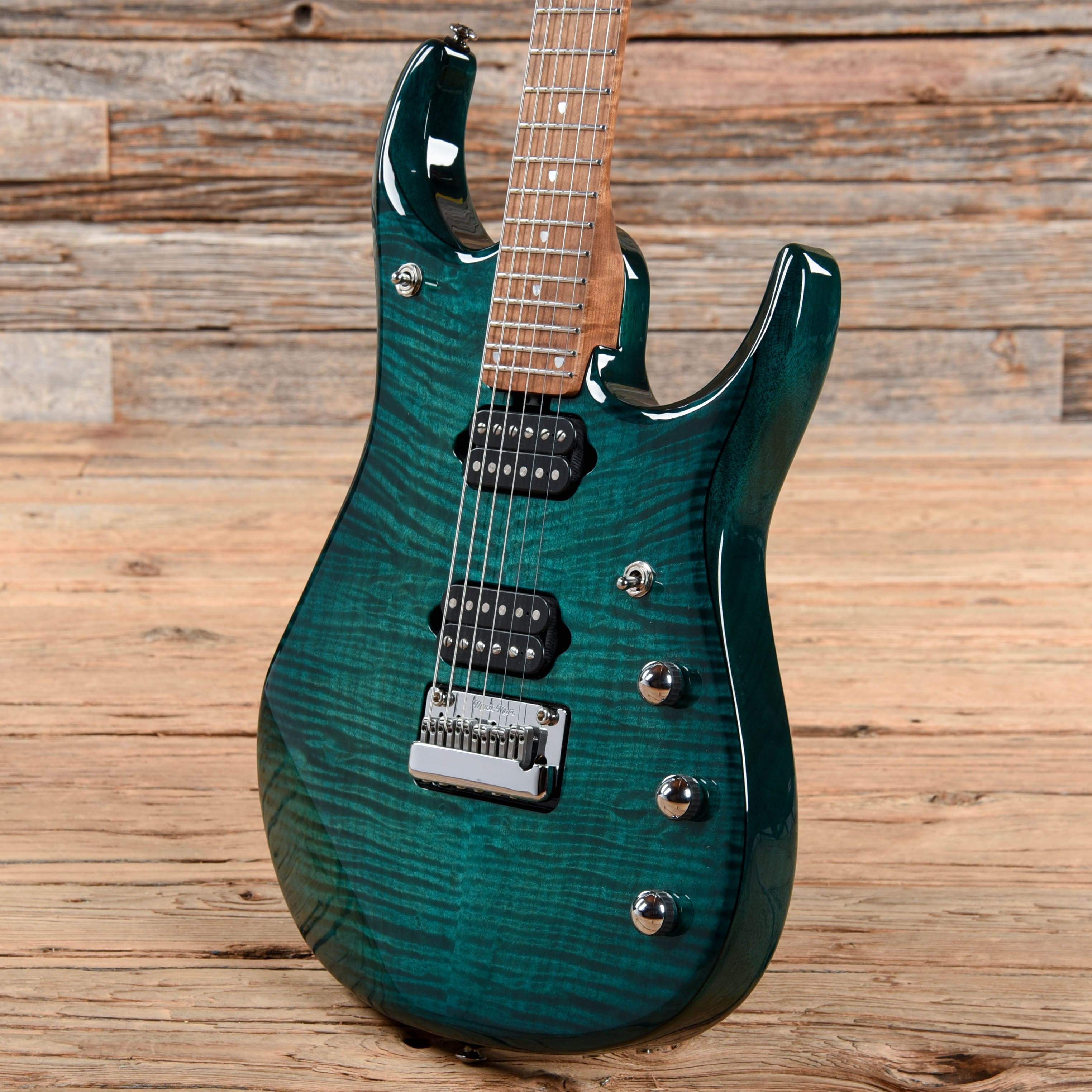 Music Man BFR JP15 w/Roasted Maple Neck Flame Teal Burst 2017 Electric Guitars / Solid Body