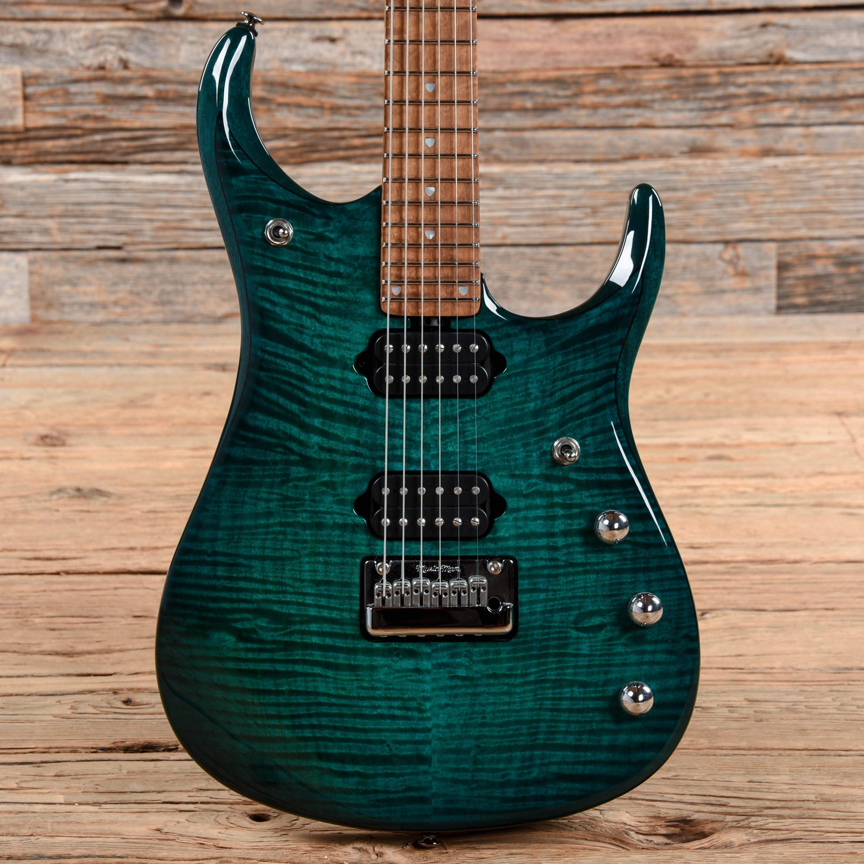 Music Man BFR JP15 w/Roasted Maple Neck Flame Teal Burst 2017 Electric Guitars / Solid Body