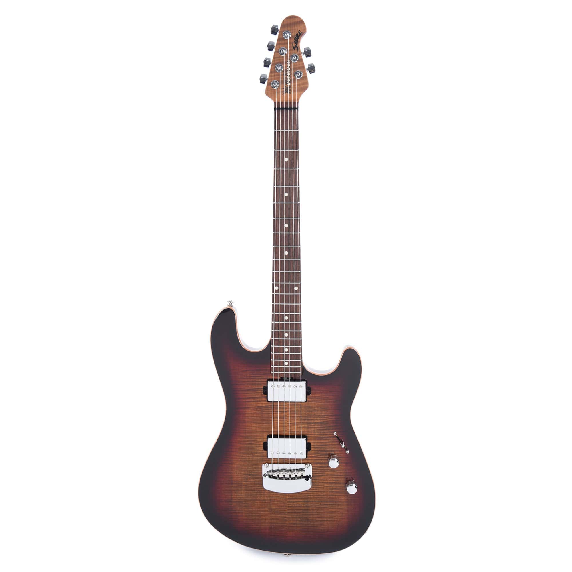 Music Man Sabre Guitar HH Trem Flame Maple Bougie Burst w/Roasted Figured Maple Neck Electric Guitars / Solid Body