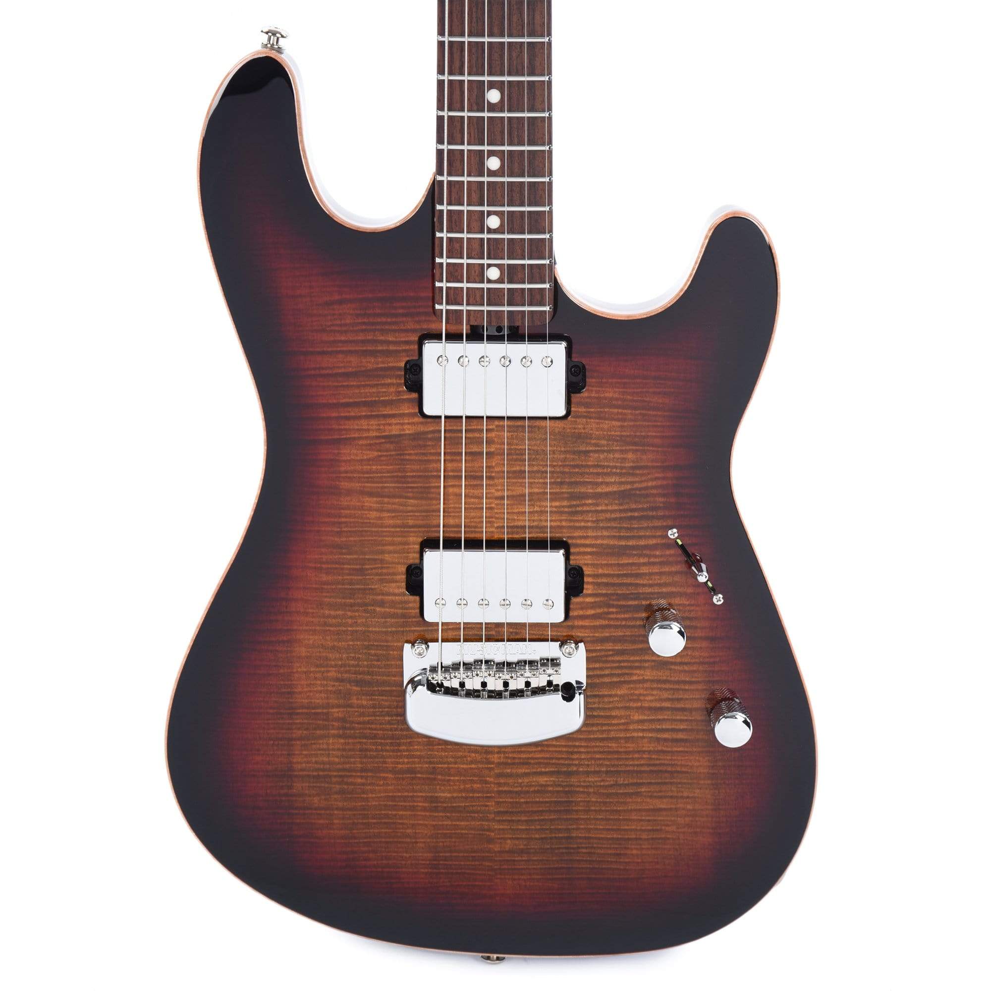 Music Man Sabre Guitar HH Trem Flame Maple Bougie Burst w/Roasted Figured Maple Neck Electric Guitars / Solid Body