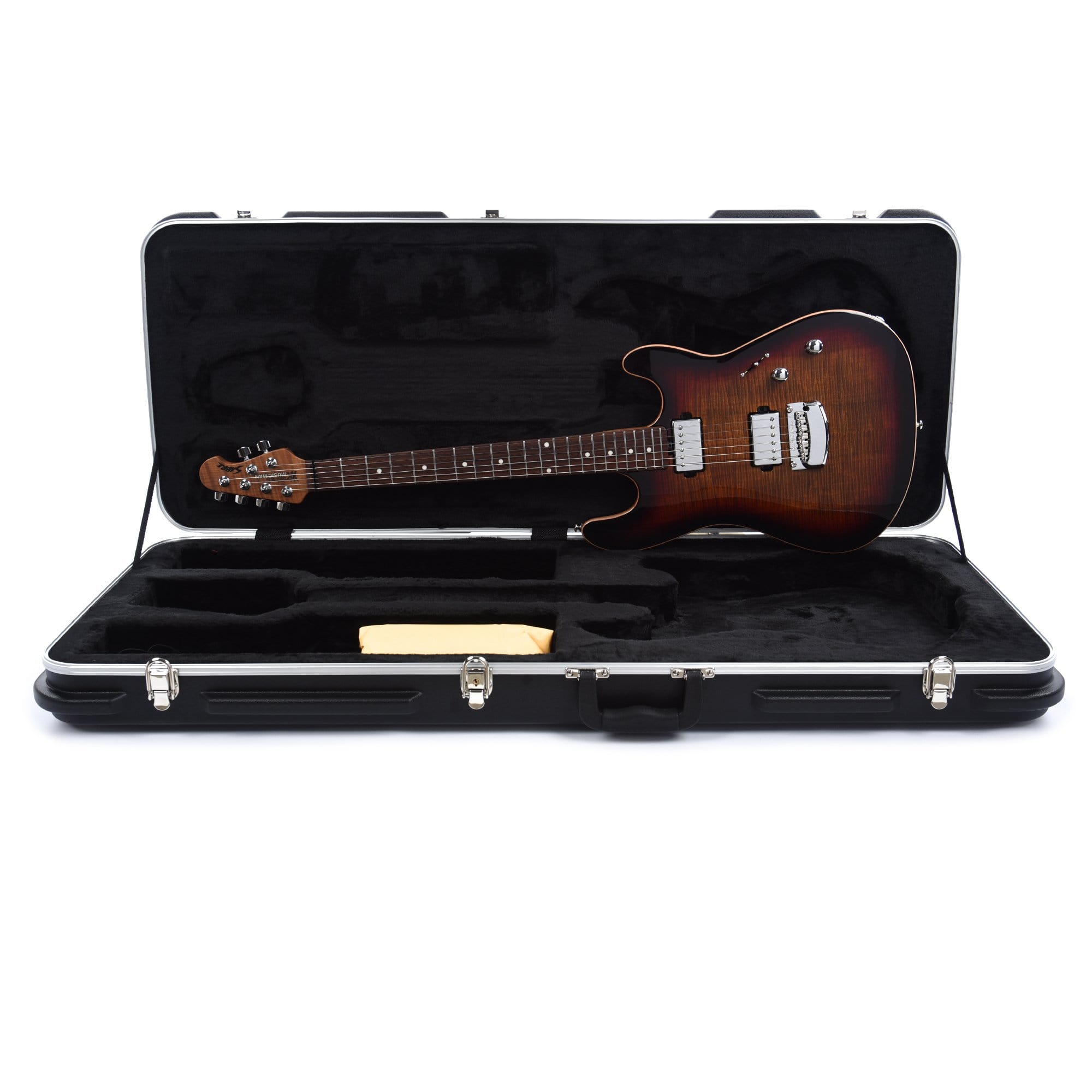 Music Man Sabre Guitar HH Trem Flame Maple Bougie Burst w/Roasted Figured Maple Neck Electric Guitars / Solid Body