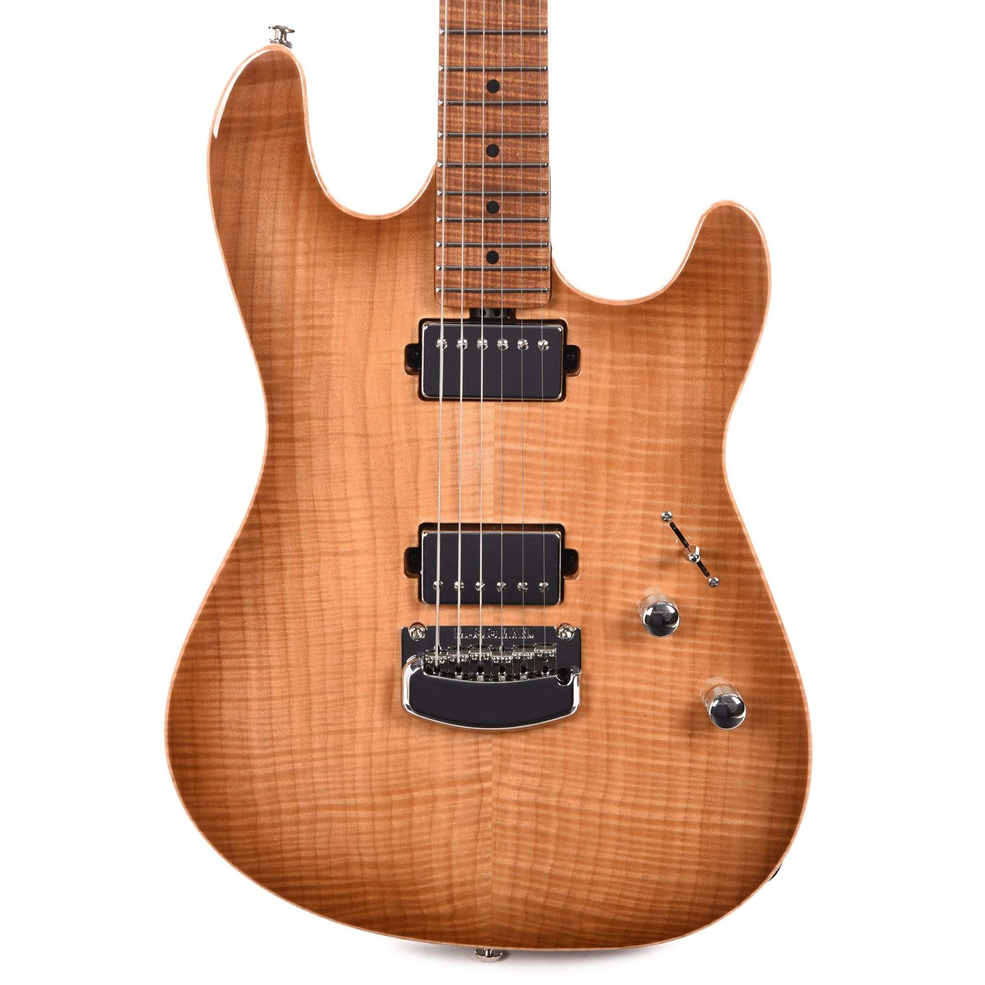 Music Man Sabre Guitar HH Trem Flame Maple Honey Suckle w/Roasted Figured Maple Neck Electric Guitars / Solid Body