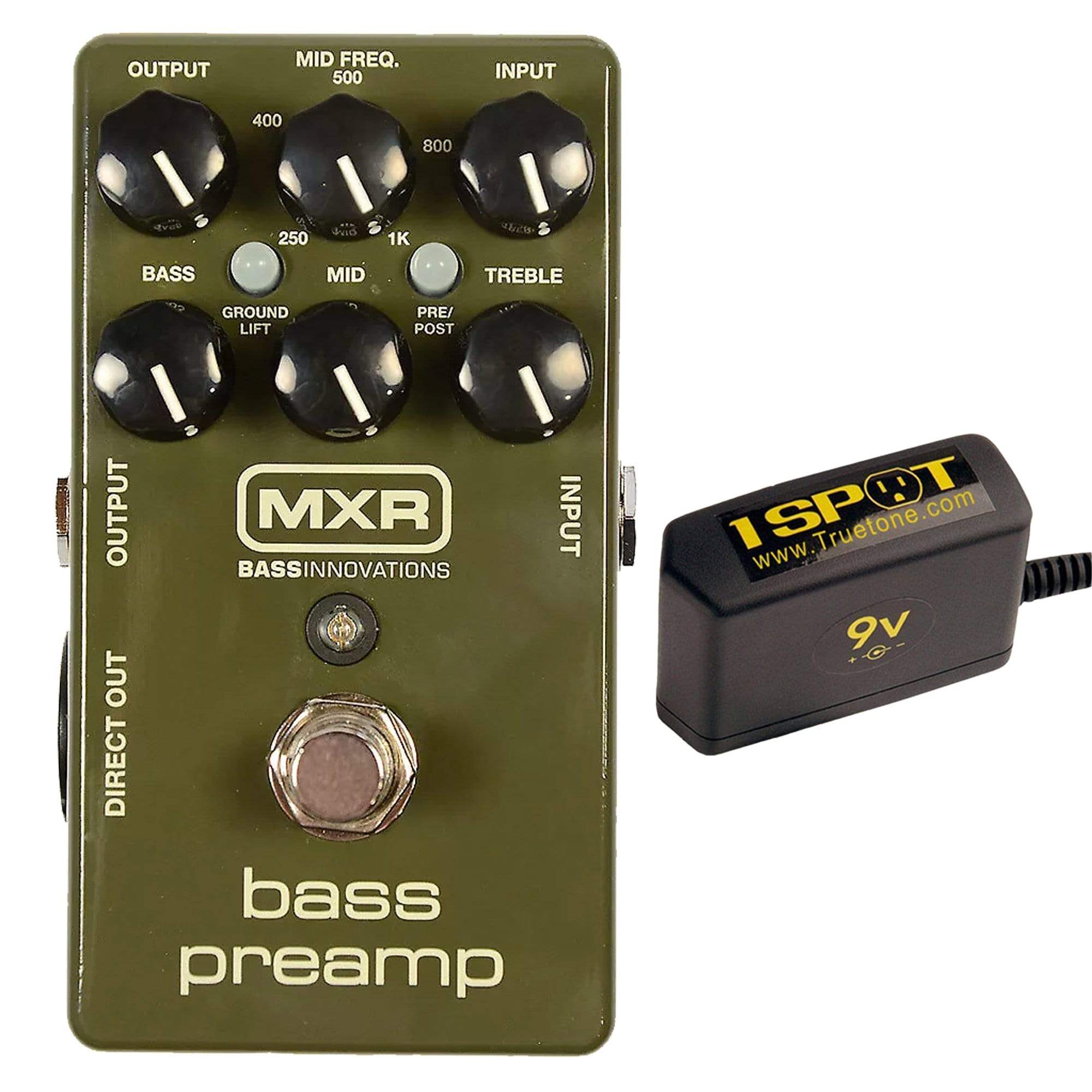 MXR M81 Bass Preamp Bundle w/ Truetone 1 Spot Space Saving 9v