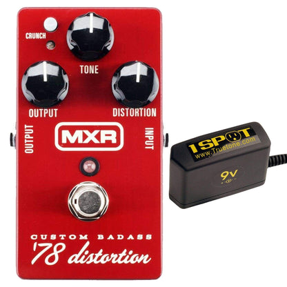 MXR M-78 Custom Badass '78 Distortion Bundle w/ Truetone 1 Spot Space Saving 9v Adapter Effects and Pedals / Overdrive and Boost