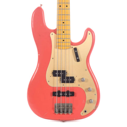 Nash PB-57 Fiesta Red Light Relic w/Gold Anodized Pickguard, Lollar Pickups & J Bass Pickup Bass Guitars / 4-String