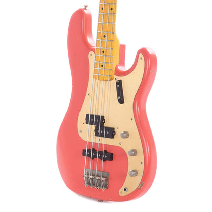 Nash PB-57 Fiesta Red Light Relic w/Gold Anodized Pickguard, Lollar Pickups & J Bass Pickup Bass Guitars / 4-String