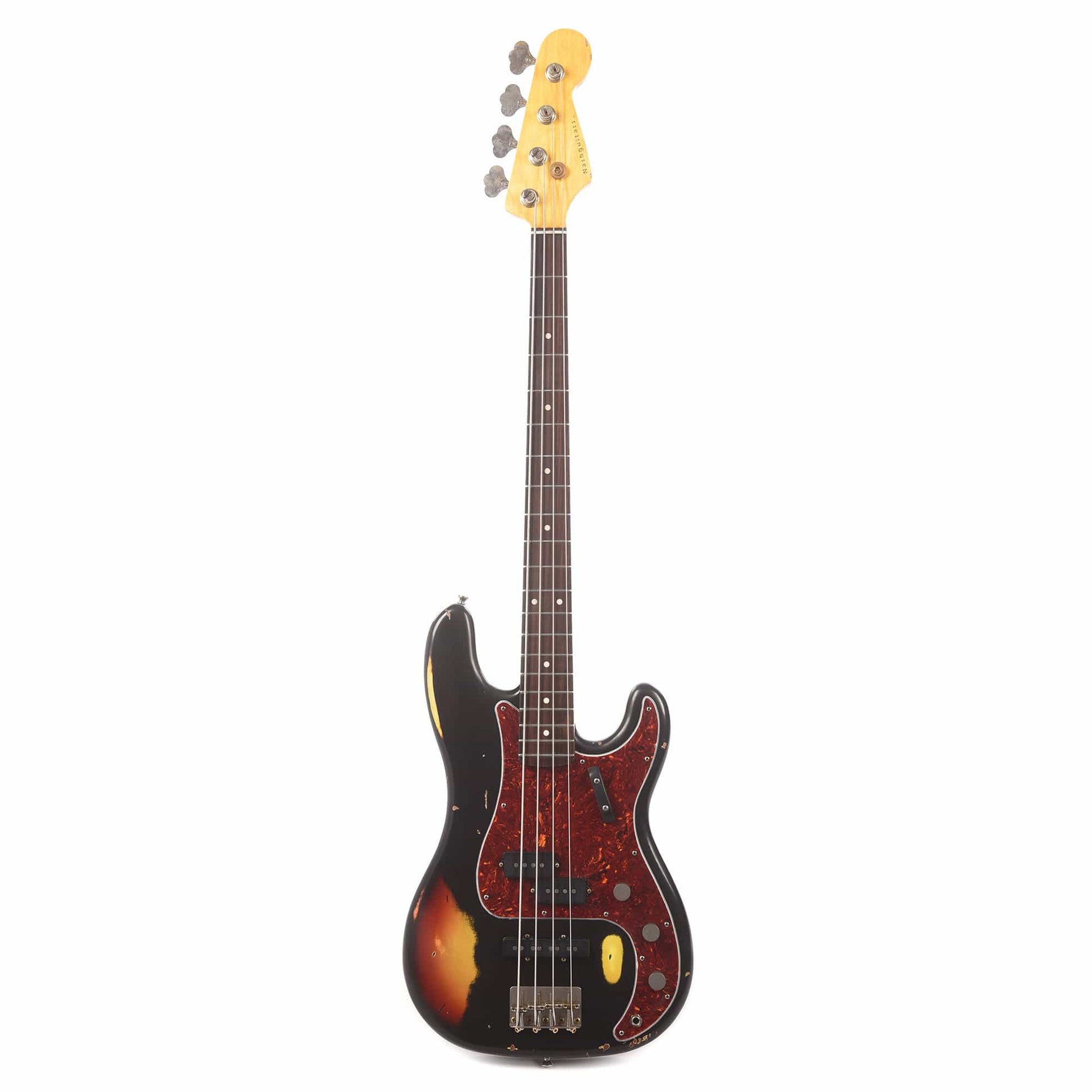 Nash PB-63 Black Over 3-Tone Sunburst Medium Relic w/4-Ply Tortoise Pickguard and Lollar Pickups Bass Guitars / 4-String