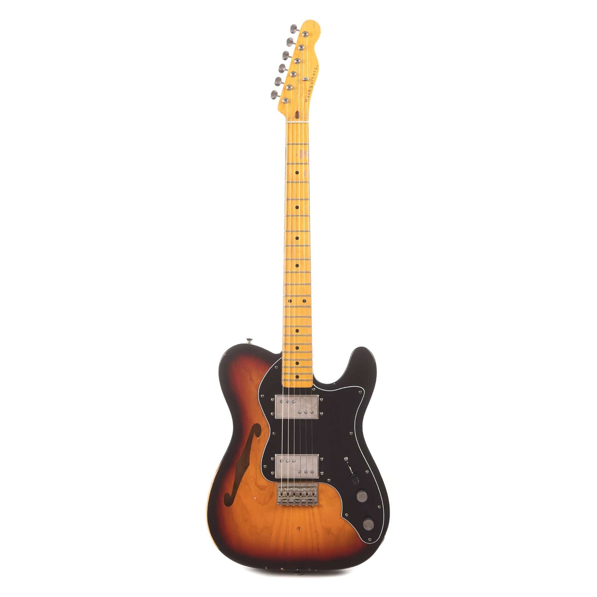 Nash T-72 Thinline Ash 3-Tone Sunburst Light Relic w/3-Ply Black Pickguard & Lollar Pickups Electric Guitars / Semi-Hollow