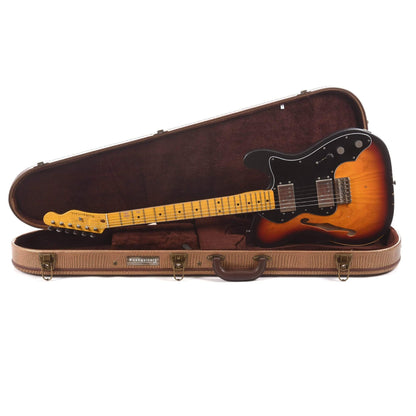 Nash T-72 Thinline Ash 3-Tone Sunburst Light Relic w/3-Ply Black Pickguard & Lollar Pickups Electric Guitars / Semi-Hollow