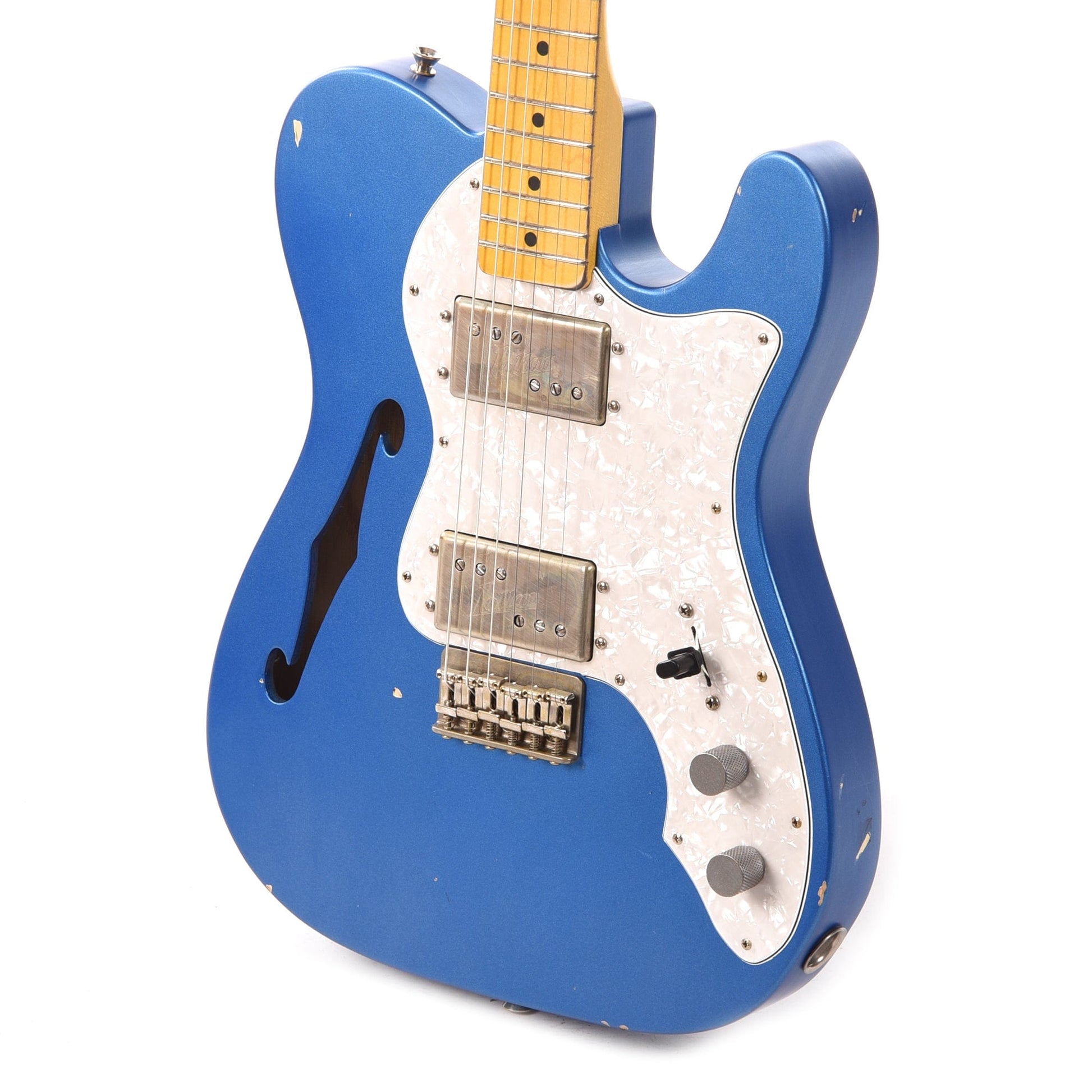 Nash T-72 Thinline Ash Lake Placid Blue Light Aging w/Pearloid Pickguard & Lollar Pickups Electric Guitars / Semi-Hollow