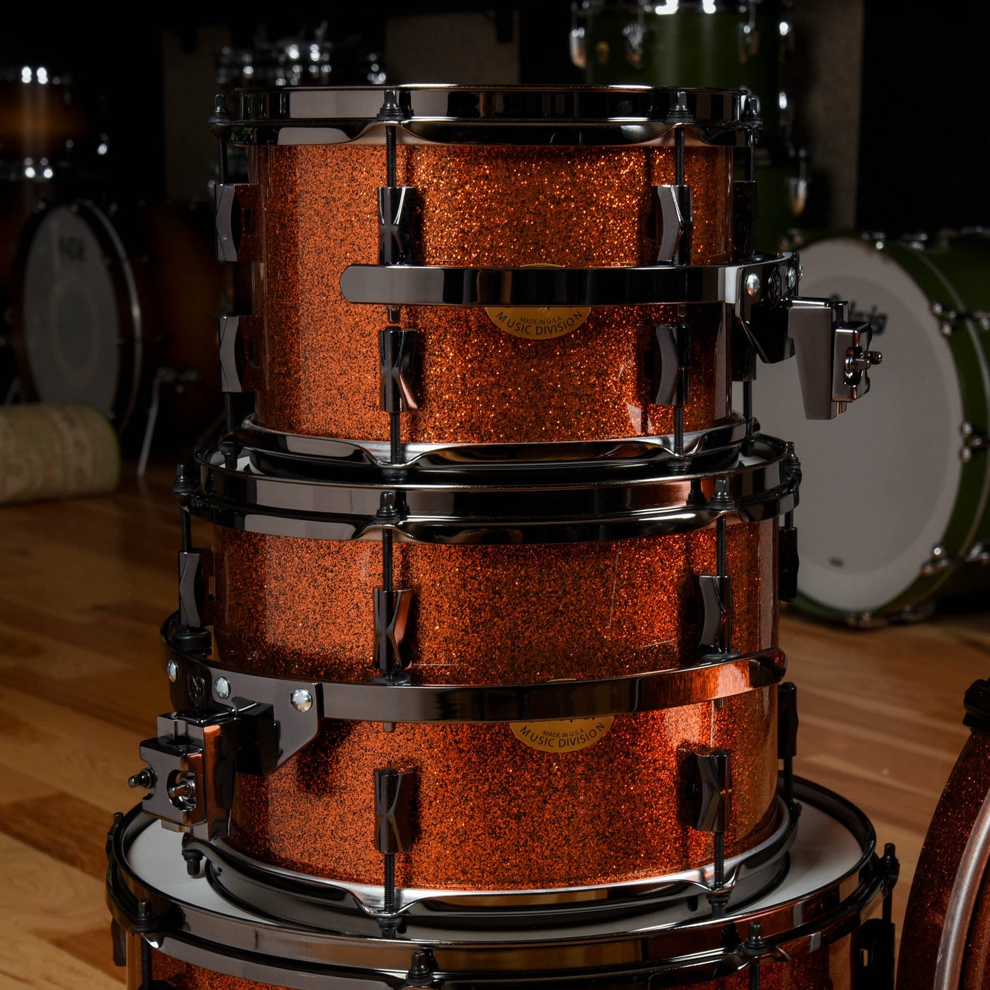 Noble & Cooley CD Maple 10/12/16/22/4pc. Drum Kit Copper Sparkle w/Black Nickel Hardware Drums and Percussion / Acoustic Drums / Full Acoustic Kits