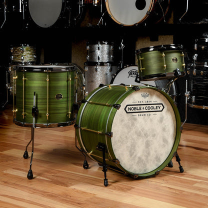 Noble & Cooley Walnut Classic 13/16/22 3pc. Drum Kit Green Matte Lacquer w/Brass & Black Nickel Hardware Drums and Percussion / Acoustic Drums / Full Acoustic Kits