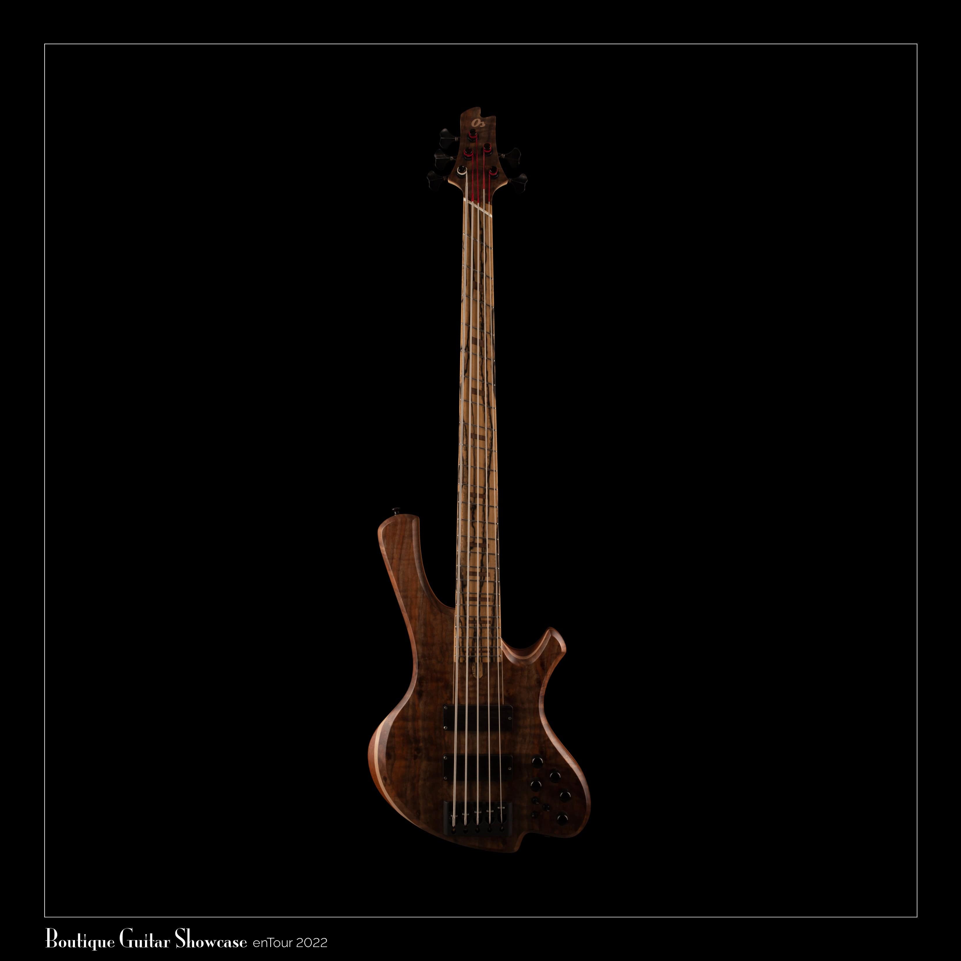 O3 Customs Rhodium RH5 Natural Open-Pore Satin w/Highly-Figured Black Walnut Top & Back