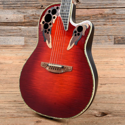 Ovation 30th Anniversary Transparent Red Flame Acoustic Guitars / Parlor