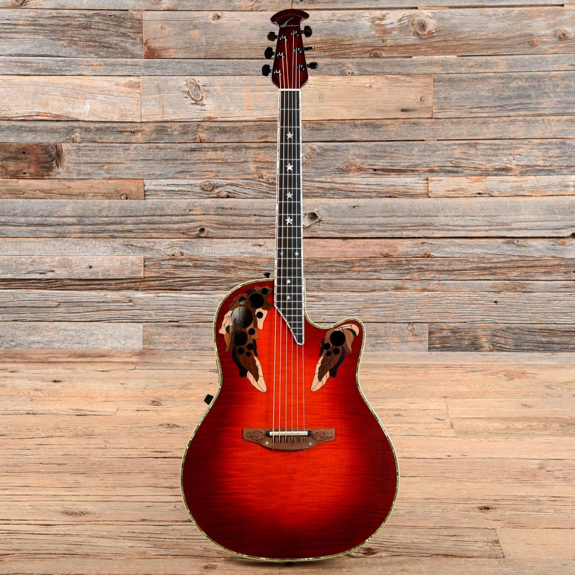 Ovation 30th Anniversary Transparent Red Flame – Chicago Music Exchange