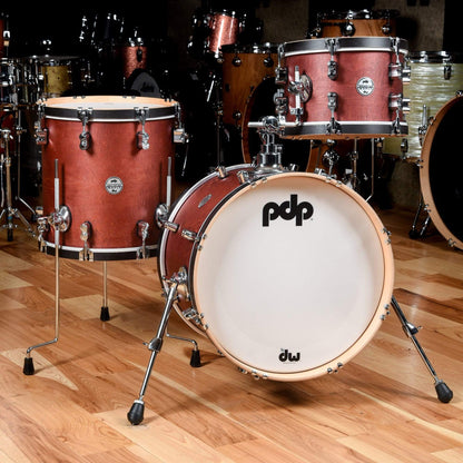 PDP Concept Maple 12/14/18 3pc. Drum Kit Ox Blood Satin w/Tobacco Wood Hoops Drums and Percussion / Acoustic Drums / Full Acoustic Kits