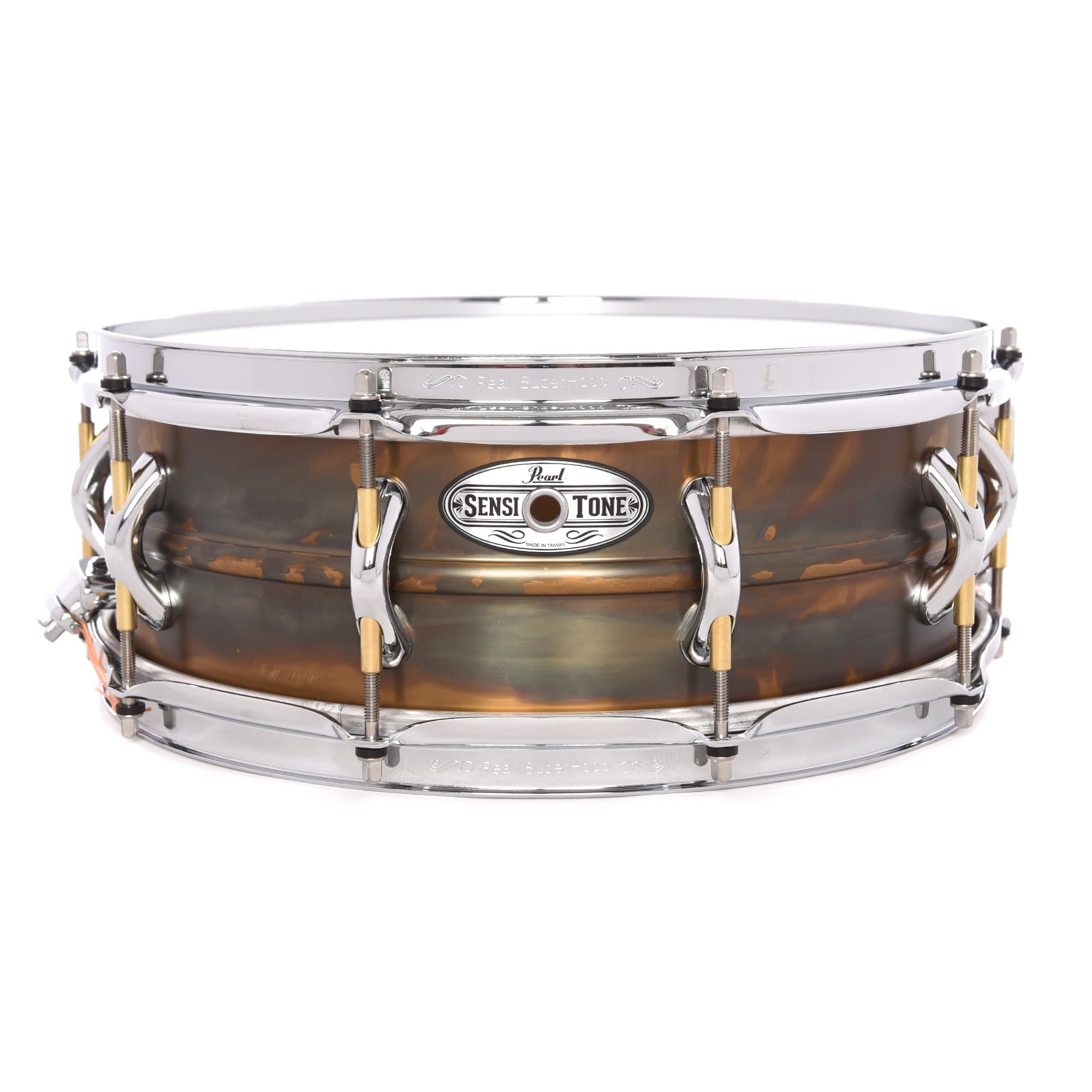 Pearl 5x14 Sensitone Premium Patina Brass Snare Drum – Chicago